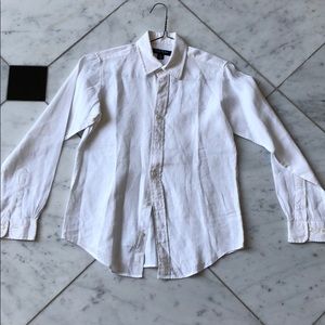 Brooks Brothers Boys Size Medium White Linen Shirt